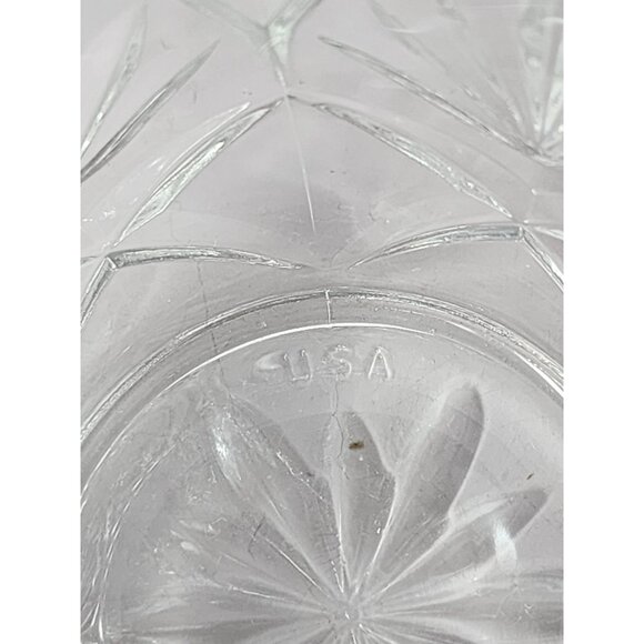 Vintage Clear Pressed‎ Glass Candy Dish With Lid Made In USA - Picture 10 of 13